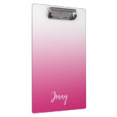 Gepersonaliseerde Hot Fuchsia Pink en White Gradie Klembord (Rechts)