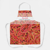 Gepersonaliseerde HOT LIKE CHILI PEPPERS Schort (Voorkant)