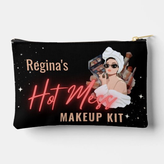 Gepersonaliseerde Hot Mess Make Up Accessoire Bag Etui (Achterkant)