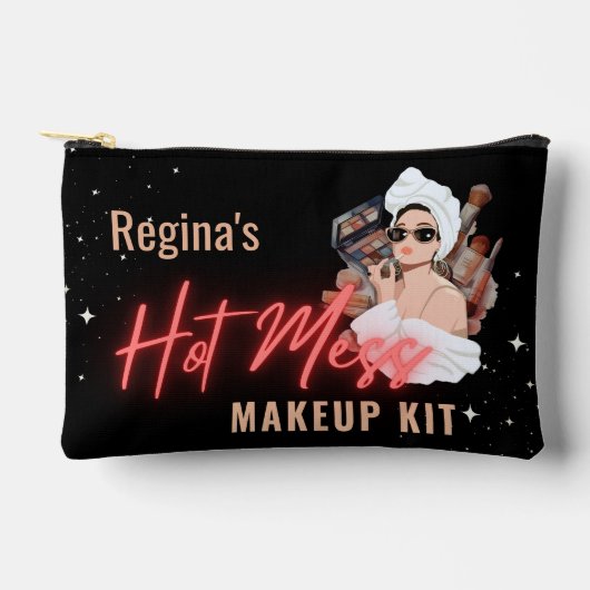 Gepersonaliseerde Hot Mess Make Up Accessoire Bag Etui (Voorkant)