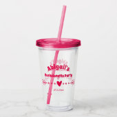 Gepersonaliseerde Hot Pink Bachelorette / Bridal P Acryl Drinkbeker (Achterkant)