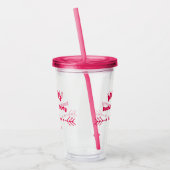 Gepersonaliseerde Hot Pink Bachelorette / Bridal P Acryl Drinkbeker (Links)