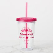 Gepersonaliseerde Hot Pink Bachelorette / Bridal P Acryl Drinkbeker (Voorkant)