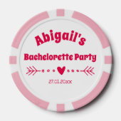 Gepersonaliseerde Hot Pink Bachelorette / Bridal P Poker Chips (Voorkant)