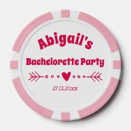Gepersonaliseerde Hot Pink Bachelorette / Bridal P Poker Chips