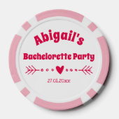 Gepersonaliseerde Hot Pink Bachelorette / Bridal P Poker Chips (Achterkant)