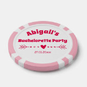Gepersonaliseerde Hot Pink Bachelorette / Bridal P Poker Chips (Enkel)