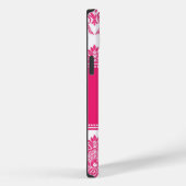 Gepersonaliseerde Hot PInk Damask Case-Mate iPhone Case (Achterkant / Rechts)