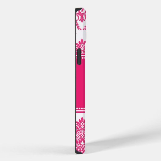 Gepersonaliseerde Hot PInk Damask Case-Mate iPhone Case (Achterkant / Rechts)