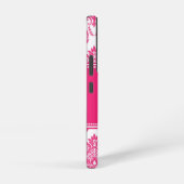 Gepersonaliseerde Hot PInk Damask Samsung Galaxy Hoesje (Rechterkant)