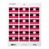Gepersonaliseerde Hot Pink Dames Initialen Bookpla Etiket (Full Sheet)