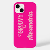 Gepersonaliseerde Hot Pink en Roze Case-Mate iPhone Case (Achterkant)
