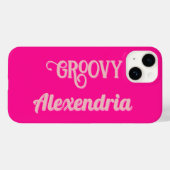 Gepersonaliseerde Hot Pink en Roze Case-Mate iPhone Case (Achterkant (horizontaal))