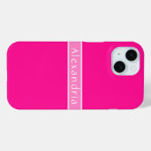 Gepersonaliseerde Hot Pink en Roze Case-Mate iPhone Case (Achterkant (horizontaal))