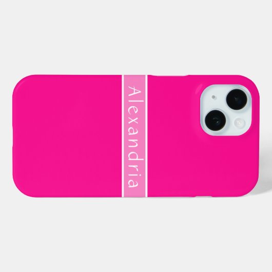 Gepersonaliseerde Hot Pink en Roze Case-Mate iPhone Case (Achterkant (horizontaal))