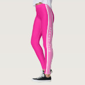 Gepersonaliseerde Hot Pink en Roze Leggings (Links)