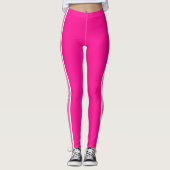 Gepersonaliseerde Hot Pink en Roze Leggings (Voorkant)