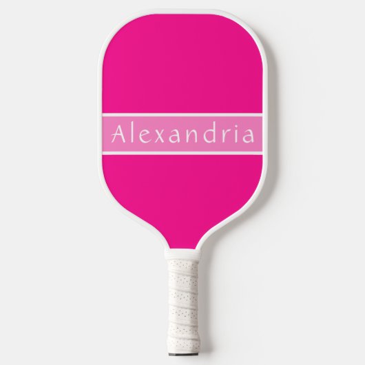Gepersonaliseerde Hot Pink en Roze Pickleball Paddle (Voorkant)