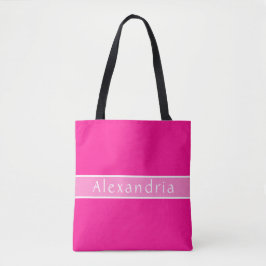 Gepersonaliseerde Hot Pink en Roze Tote Bag