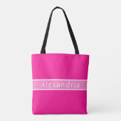 Gepersonaliseerde Hot Pink en Roze Tote Bag (Achterkant)