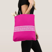 Gepersonaliseerde Hot Pink en Roze Tote Bag (Dichtbij)