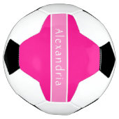Gepersonaliseerde Hot Pink en Roze Voetbal (Gedraaid)
