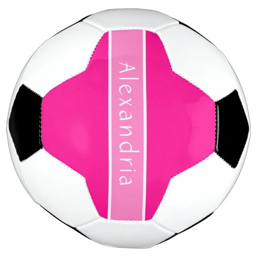 Gepersonaliseerde Hot Pink en Roze Voetbal (Gedraaid)