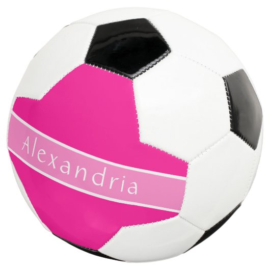 Gepersonaliseerde Hot Pink en Roze Voetbal (Drie kwart)
