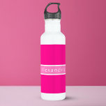 Gepersonaliseerde Hot Pink en Roze Waterfles<br><div class="desc">Dit is een stijlvol, chique, gepersonaliseerd ontwerp. Het is in trending hot pink en roze met ruimte voor u om jouw naam toe te voegen in stijlvolle typografie. Het zou een ideaal persoonlijk geschenk zijn of als een stijlvolle, nieuwe waterfles, voor jezelf. Om te personaliseren, voegt u eenvoudig jouw namen...</div>