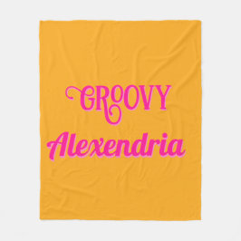Gepersonaliseerde Hot Pink en Sinaasappel Fleece Deken