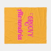 Gepersonaliseerde Hot Pink en Sinaasappel Fleece Deken (Voorkant (Horizontaal))