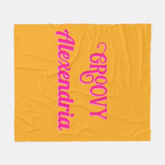 Gepersonaliseerde Hot Pink en Sinaasappel Fleece Deken (Voorkant (Horizontaal))
