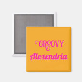 Gepersonaliseerde Hot Pink en Sinaasappel Magneet (Voorkant / Achterkant)