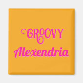 Gepersonaliseerde Hot Pink en Sinaasappel Magneet (Voorkant)