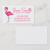 Gepersonaliseerde Hot Pink Flamingo Cute Tropical  Visitekaartje (Voorkant / Achterkant)