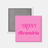 Gepersonaliseerde Hot Pink Magneet (Voorkant / Achterkant)