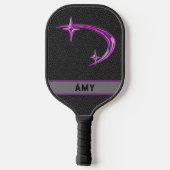 Gepersonaliseerde Hot Pink Metallic Star Pickleball Paddle (Achterkant)