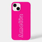 Gepersonaliseerde Hot Pink Monogram Naam Case-Mate iPhone Case (Achterkant)