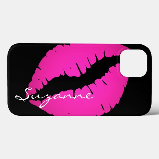 Gepersonaliseerde Hot Pink Ombre Lipstick - zwart Case-Mate iPhone Case (Achterkant (horizontaal))