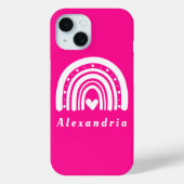 Gepersonaliseerde Hot Pink Rainbow Case-Mate iPhone Case (Achterkant)