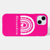 Gepersonaliseerde Hot Pink Rainbow Case-Mate iPhone Case (Achterkant (horizontaal))