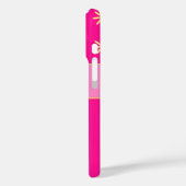 Gepersonaliseerde Hot Pink Retro Bloem Case-Mate iPhone Case (Achterkant / Links)