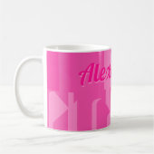 Gepersonaliseerde Hot Pink Retro Koffiemok (Links)