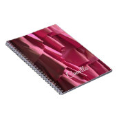 Gepersonaliseerde Hot Pink Ruffles Modern Patroon Notitieboek (Rechterzijde)