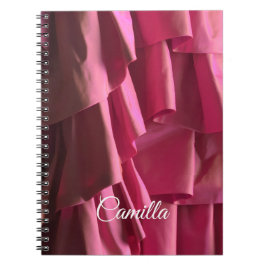 Gepersonaliseerde Hot Pink Ruffles Modern Patroon Notitieboek