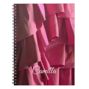 Gepersonaliseerde Hot Pink Ruffles Modern Patroon Notitieboek