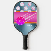 Gepersonaliseerde Hot Pink & Sinaasappel met Metal Pickleball Paddle (Achterkant)
