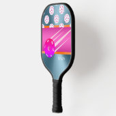 Gepersonaliseerde Hot Pink & Sinaasappel met Metal Pickleball Paddle (Links)