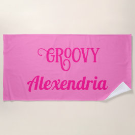 Gepersonaliseerde Hot Pink Strandlaken