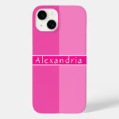 Gepersonaliseerde Hot Pink Stripes Case-Mate iPhone Case (Achterkant)